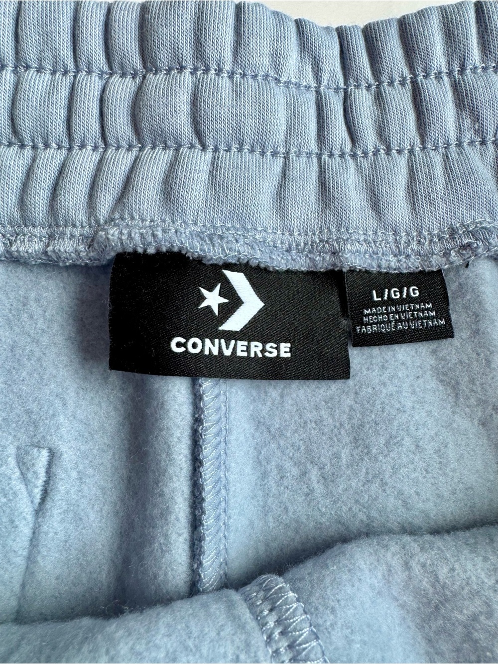 Women's Converse Retro Chuck Fleece Pull-On Shorts Blue Size L NWT - Picture 7 of 9